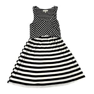 Monteau, Los Angeles, Women Summer Dress, White Black Striped, Size M